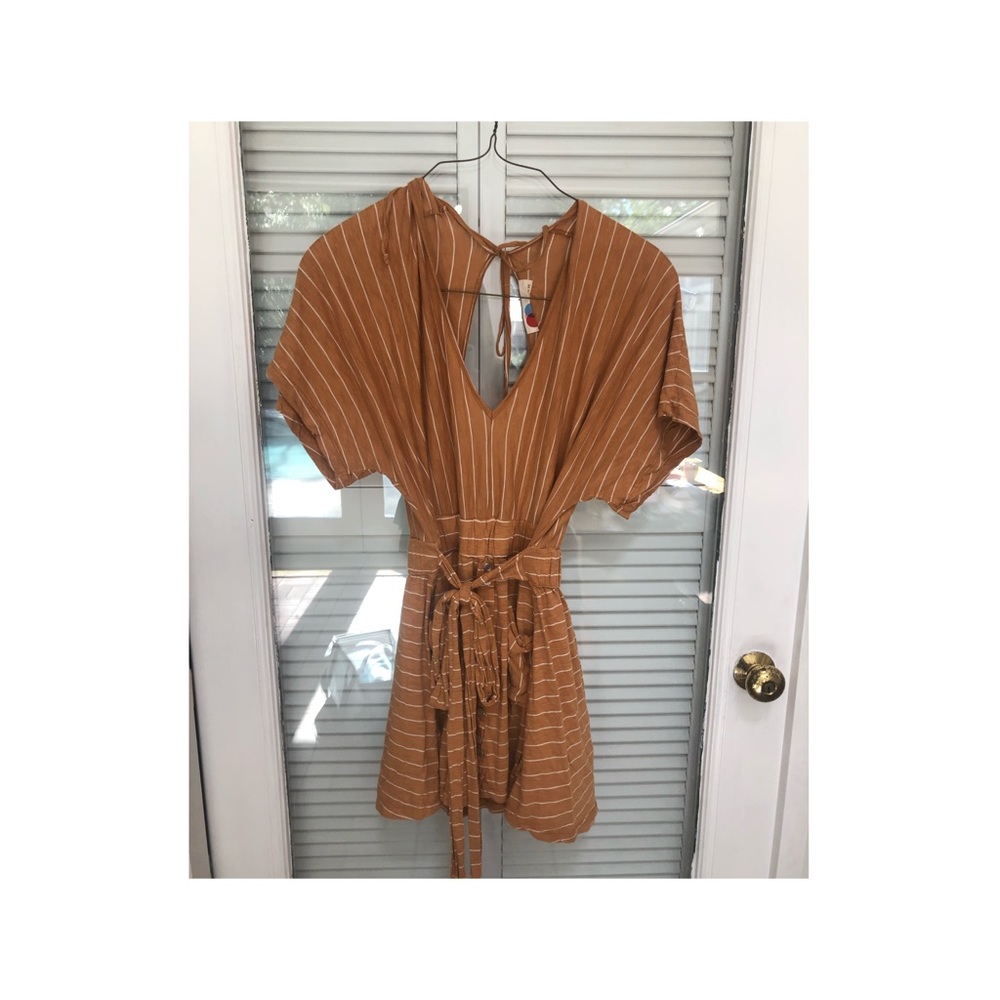 Free People Orange Striped Dress